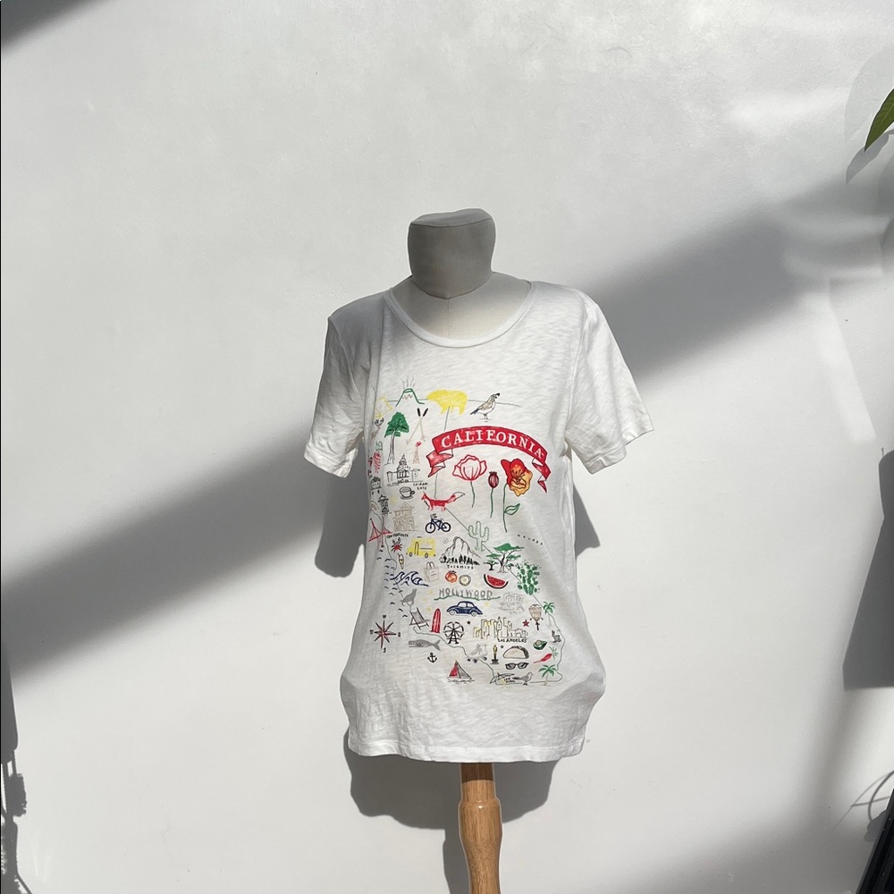 J. Crew White California Graphic Tee